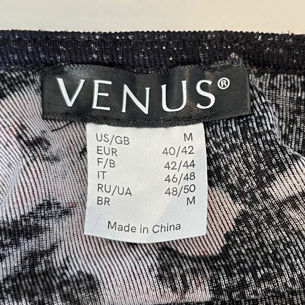Venus Floral Metallic Caged Halter Top Bell Sleeves Black Gold Size Medium - Picture 8 of 15